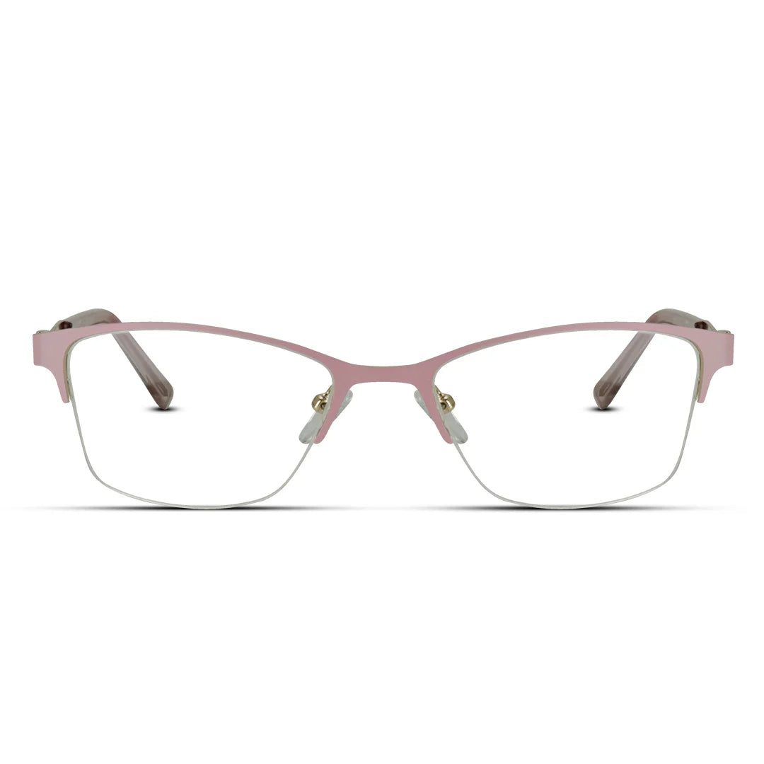 Chic Semi-Rim Rectangular Cat-Eye Glasses – Stylish Lightweight Eyewear for Women