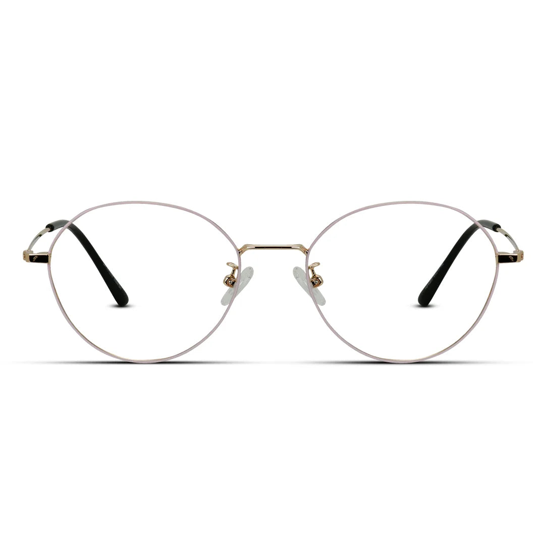 Trendy Round Metal Glasses – Lightweight Gold Frame Women Eyewear