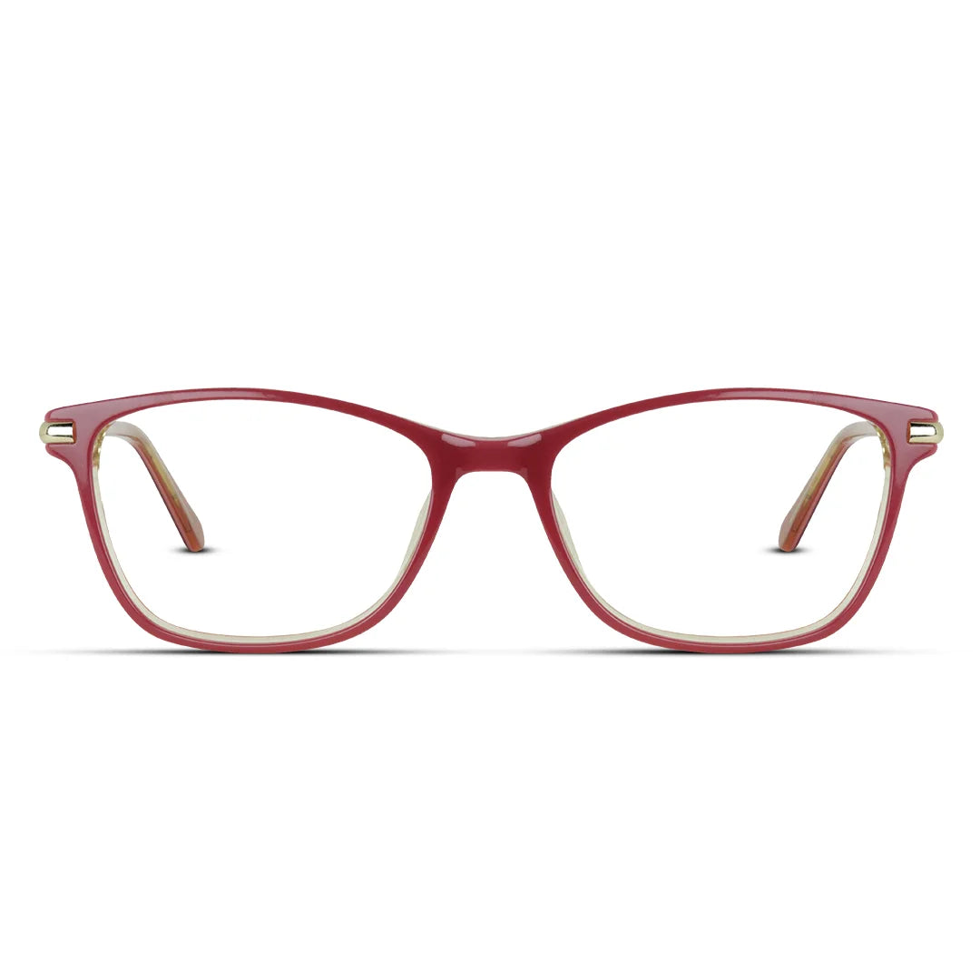 Stylish Red Eyeglasses – Trendy Full-Rim Frames for Women