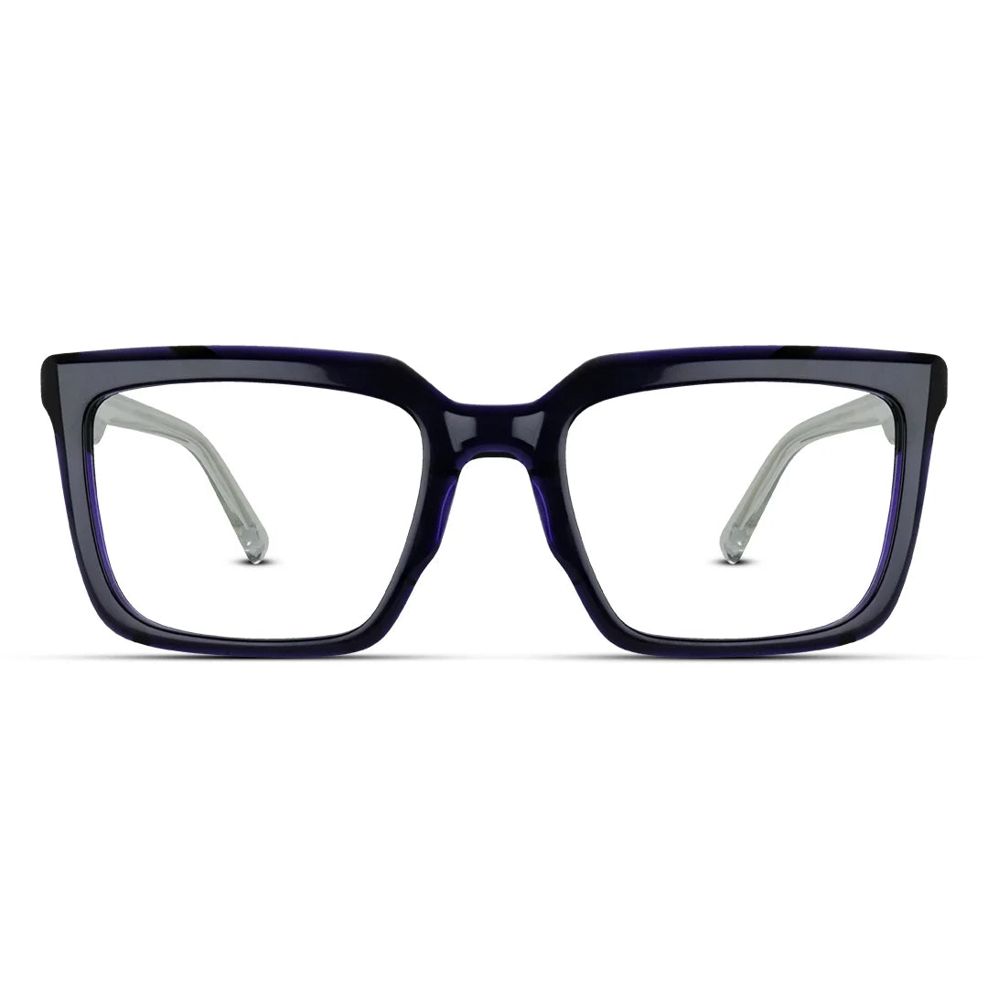 Bold Square Acetate Eyeglasses – Unisex Clear Designer Optical Frames