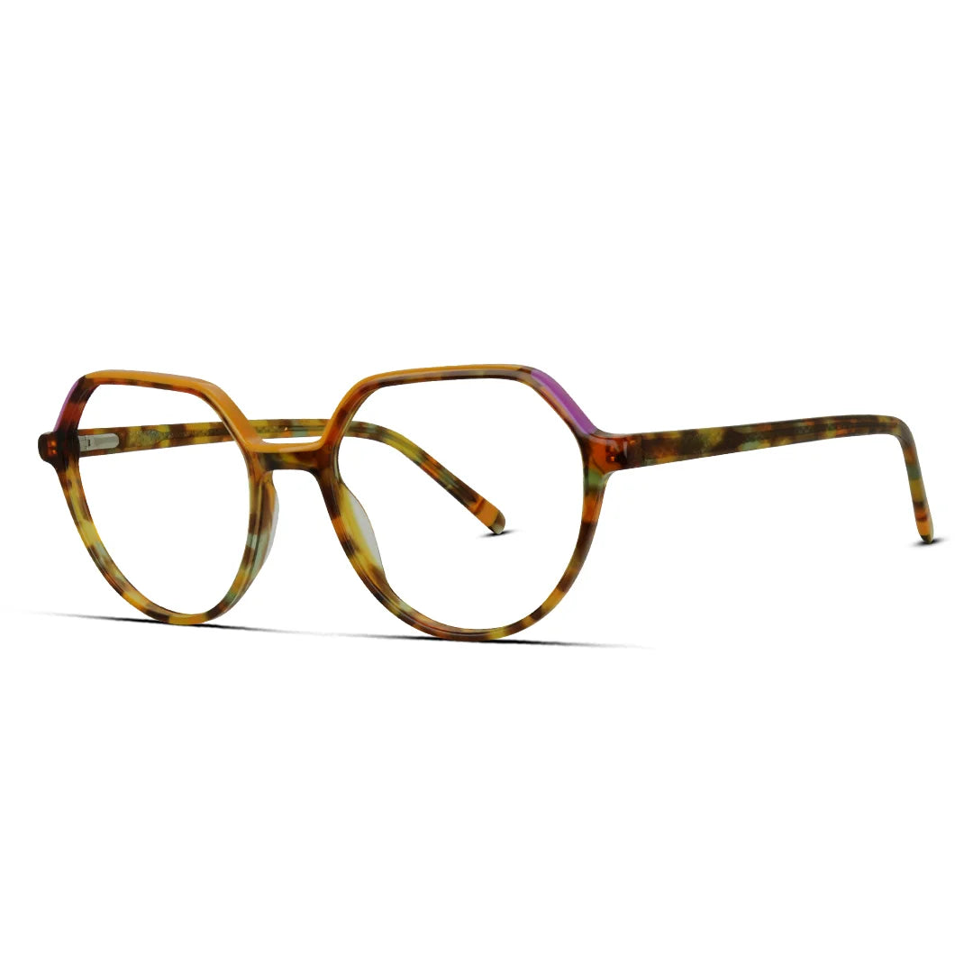 Hexagonal Lightweight Acetate Eyeglasses For Women