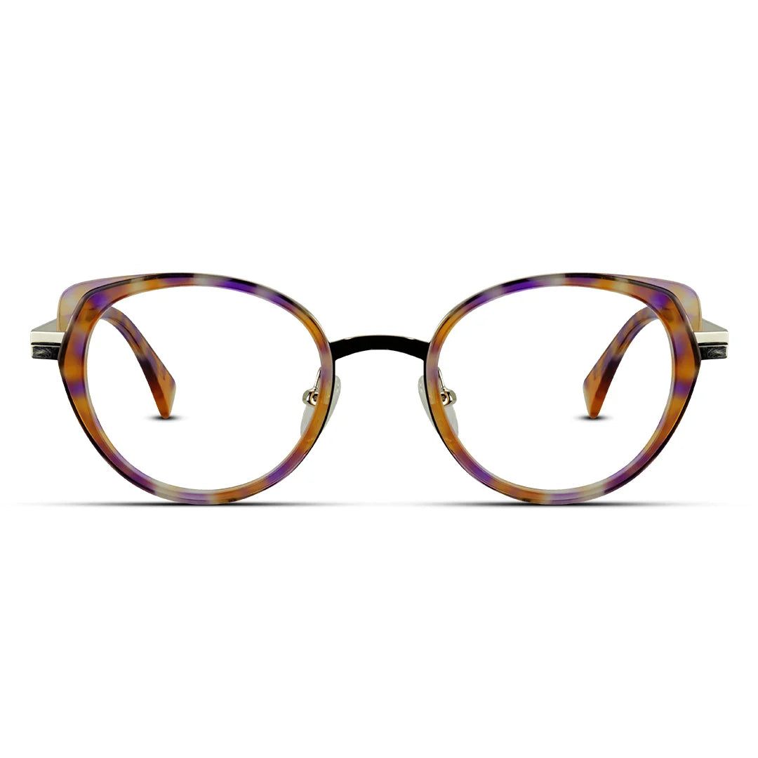 Sleek Stylish Women’s Semi-Round Metal Eyeglasses