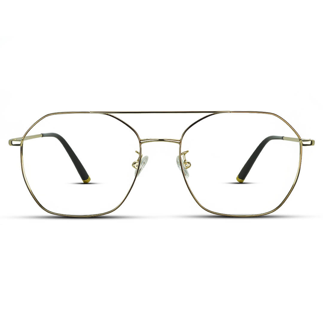 Korean Brand NICHE Metal Double Bridge Hexagon Men's Women's Eyeglasses