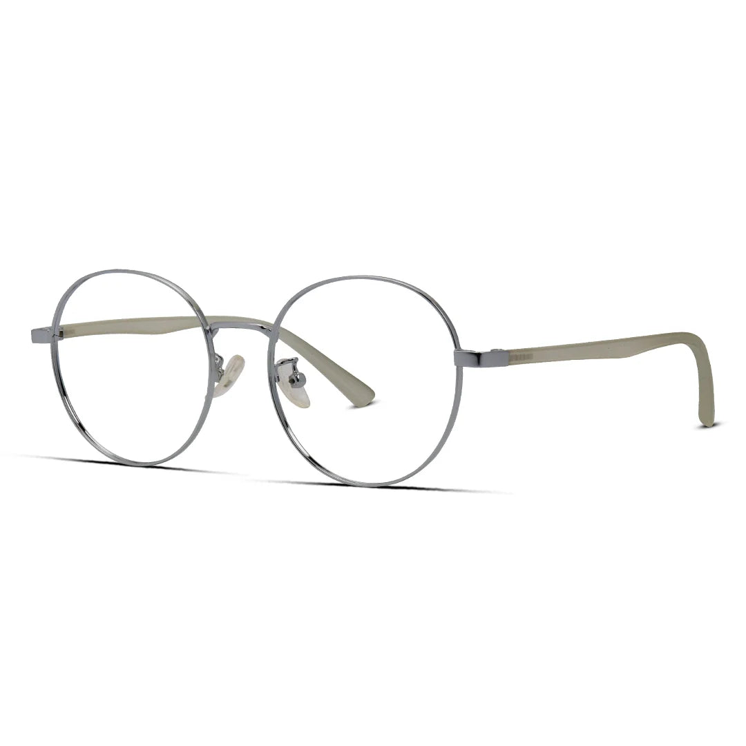 Minimal Lightweight Unisex Round Metal Eyeglasses Frame