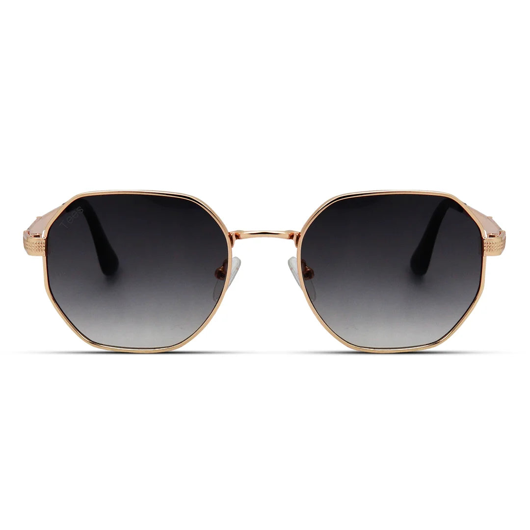 Unisex Hexagonal Metal Sunglasses