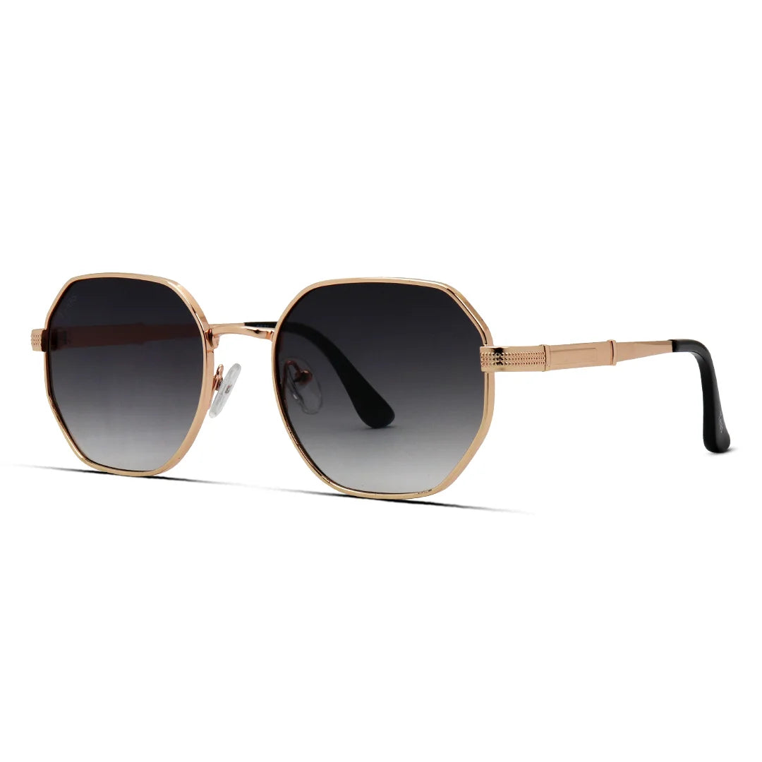 Unisex Hexagonal Metal Sunglasses