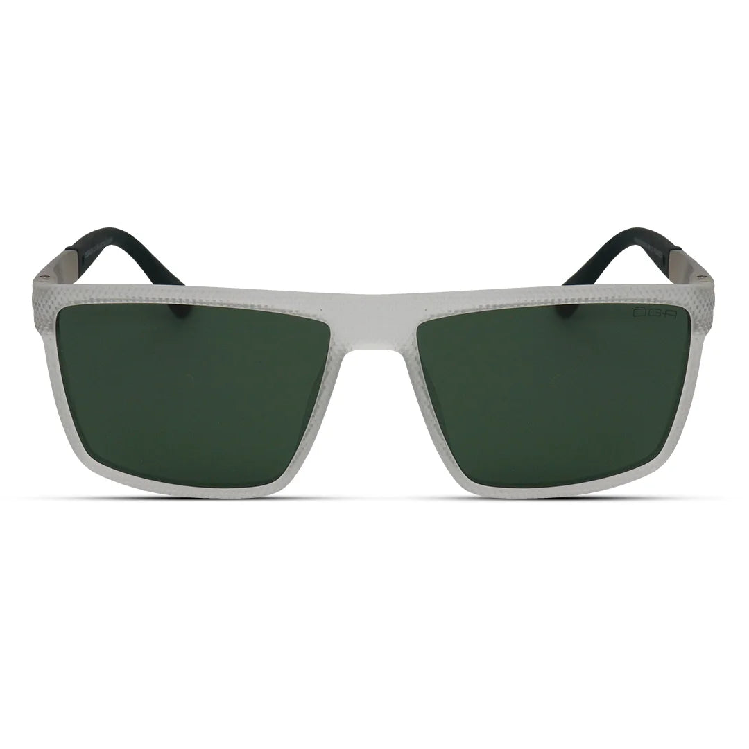 Men's Sharp Rectangle Frosted Sunglasses Matte Finish Style
