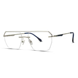 Men's Rimless Aviator Eyeglasses Sleek Minimalist Frame