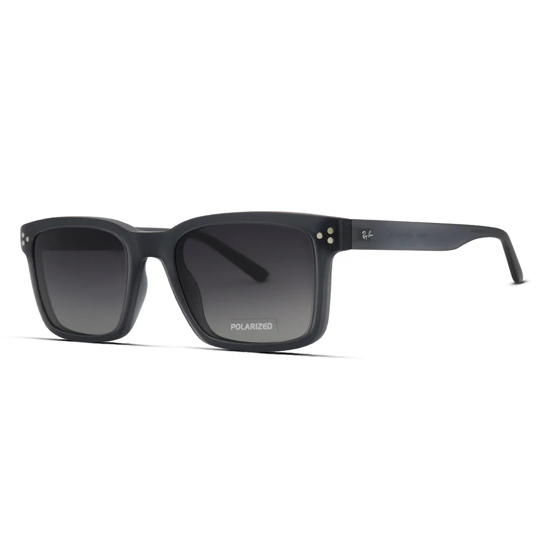 Clip-On Eyeglasses with Polarized Sunglasses Attachment