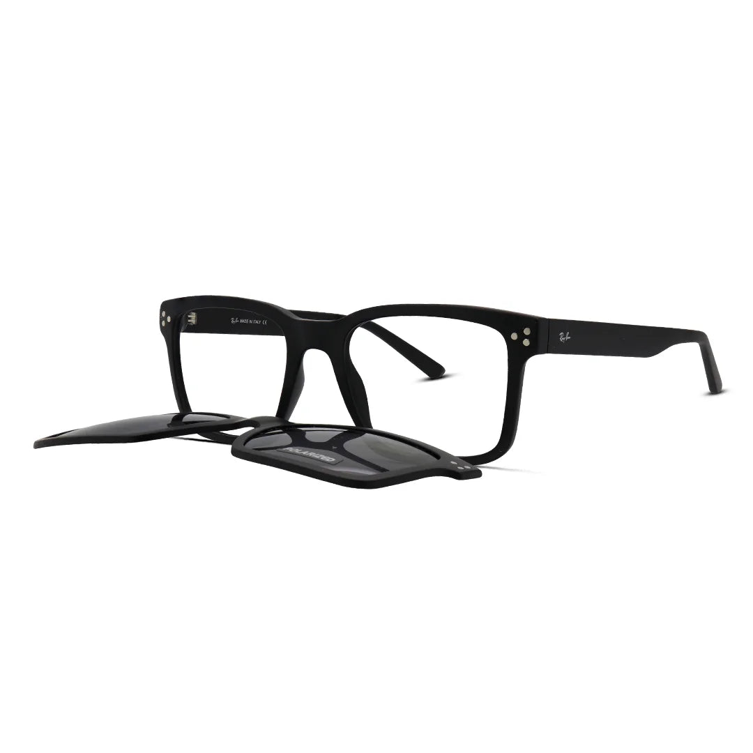 Clip-On Eyeglasses with Polarized Sunglasses Attachment