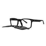 Clip-On Eyeglasses with Polarized Sunglasses Attachment