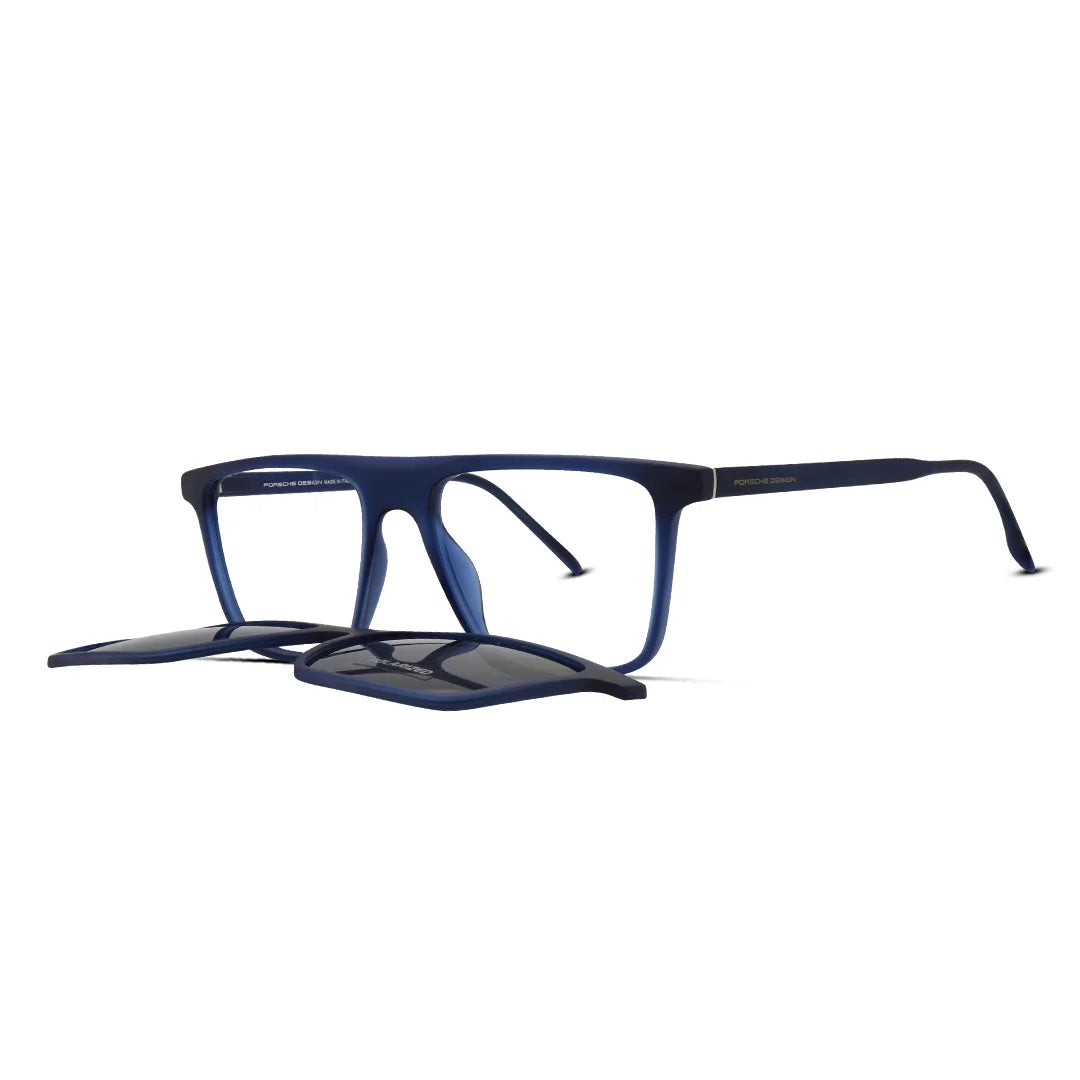 Men’s Sharp Rectangle Clip-On Eyeglasses Polarized & Stylish