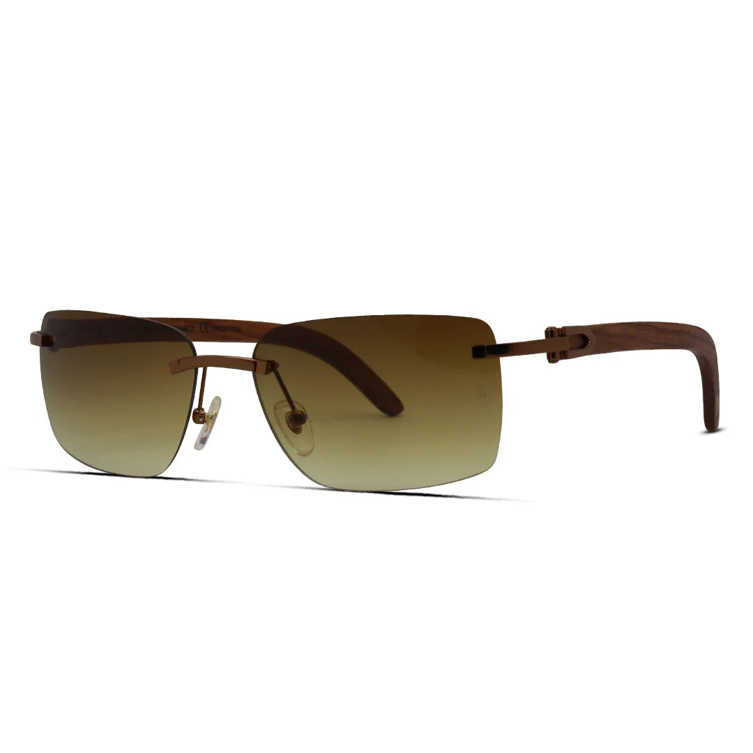 Premium Wooden Rimless Sunglasses Luxury Sustainable Eyewear