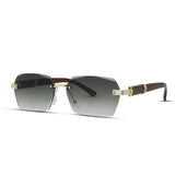 Vintage Rimless Rectangle Medium Men Women Sunglasses