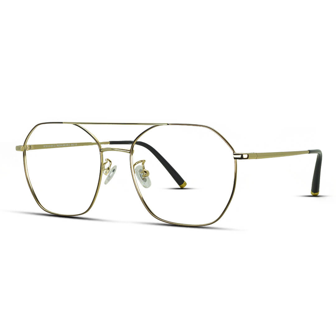 Korean Brand NICHE Metal Double Bridge Hexagon Men's Women's Eyeglasses