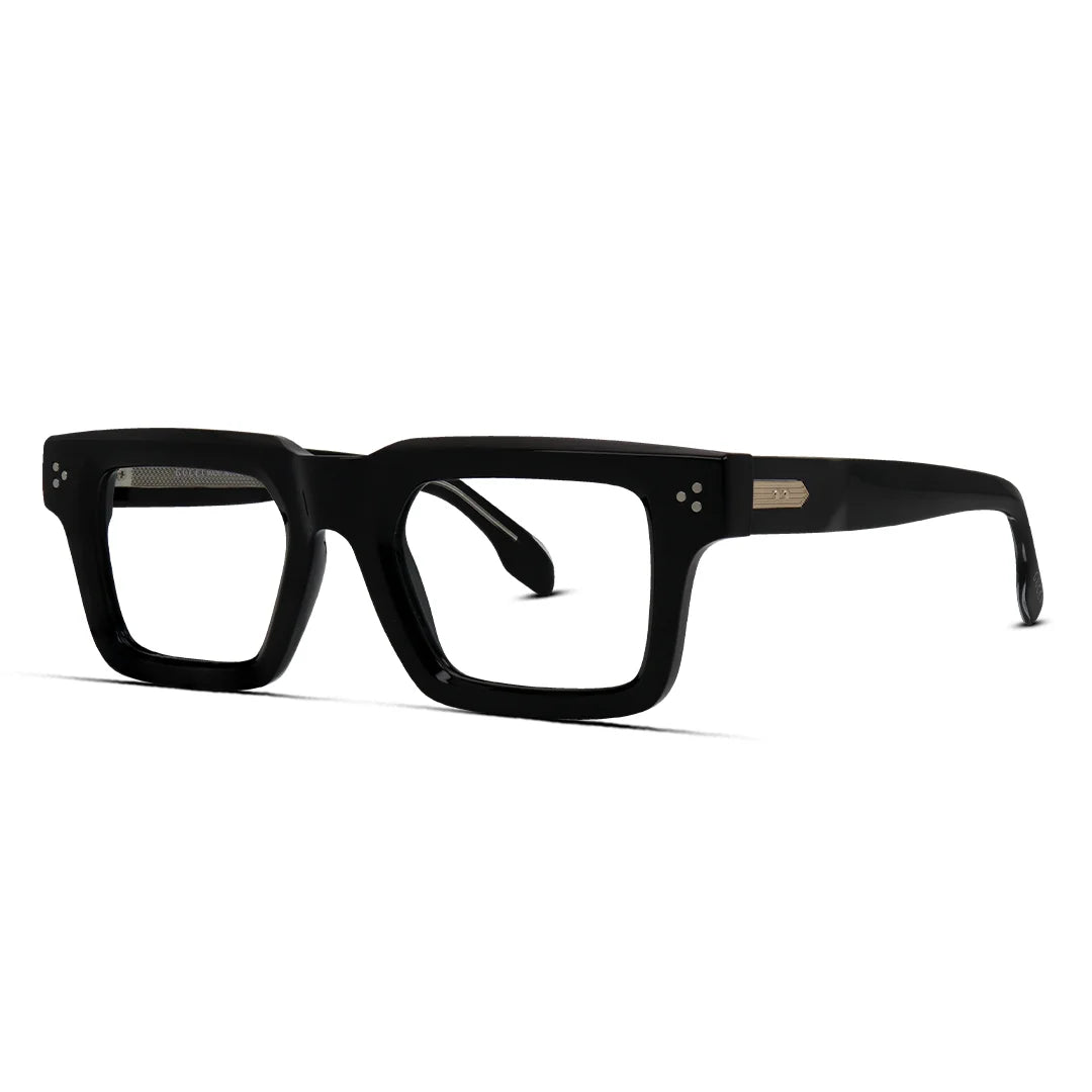 Men’s Thick Rectangle Acetate Eyeglasses Bold Luxury Frames