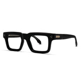 Men’s Thick Rectangle Acetate Eyeglasses Bold Luxury Frames