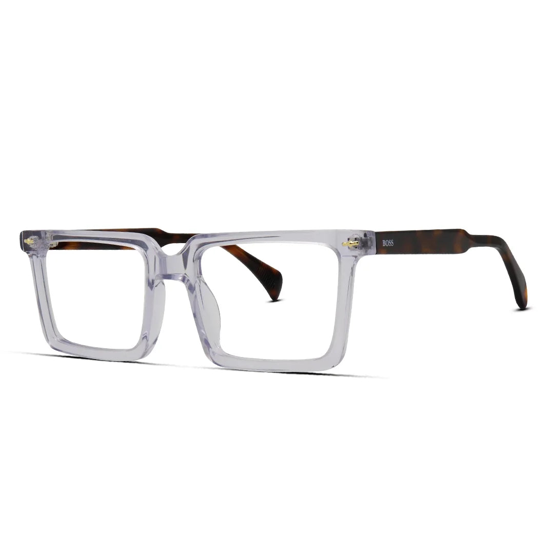 Sharp Rectangle Men's Eyeglasses Acetate Frame