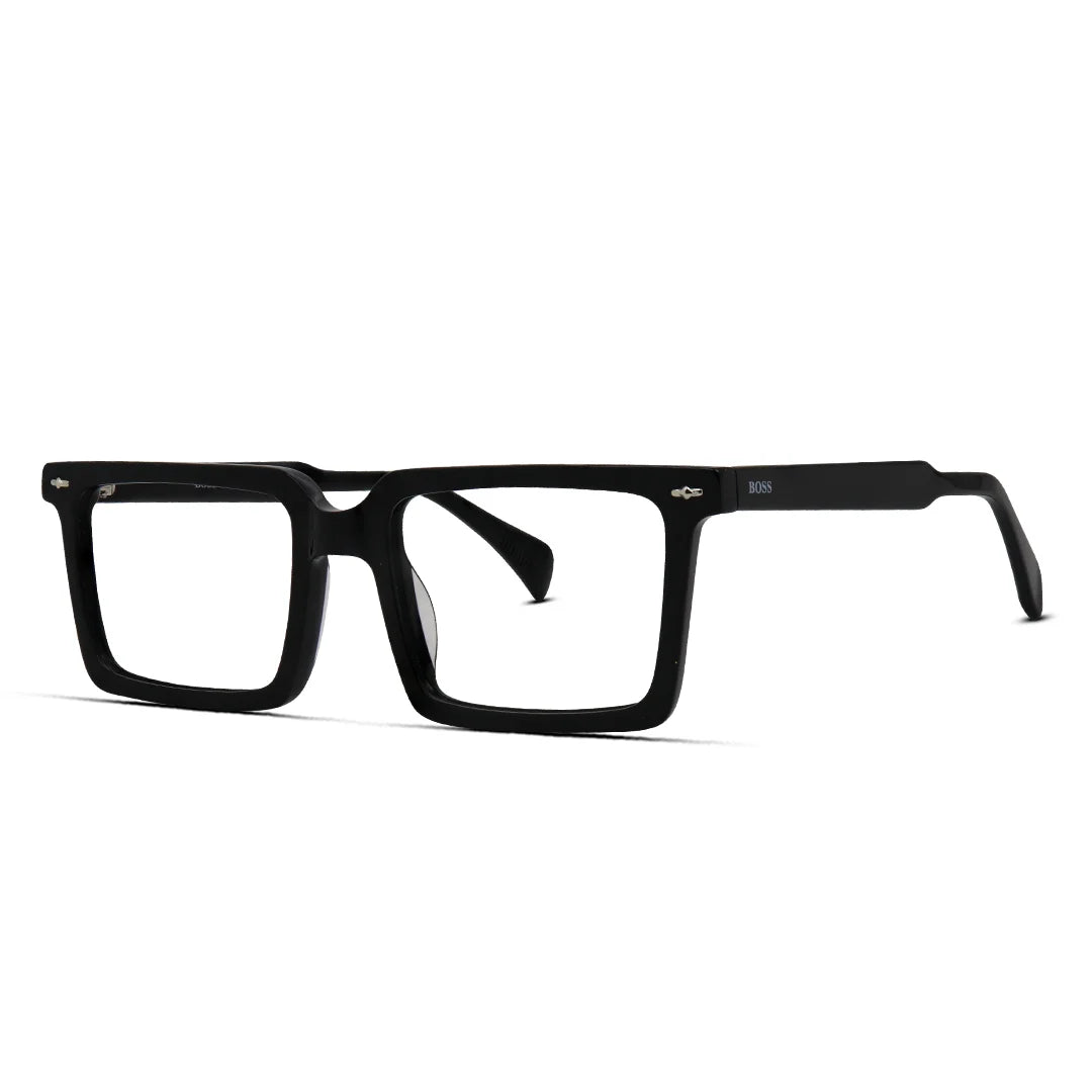 Sharp Rectangle Men's Eyeglasses Acetate Frame