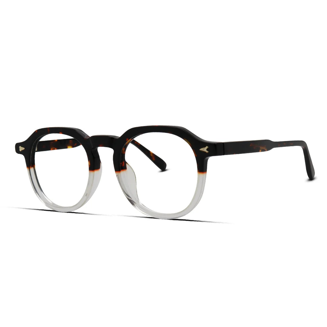 Semi-Round Hexagonal Acetate Eyeglasses Men & Women