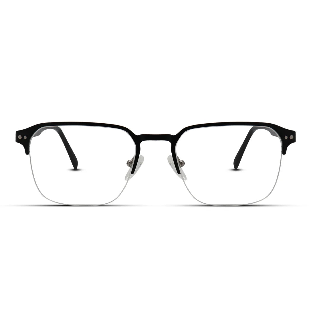Men's Premium Metal Square Half-Rimless Glasses