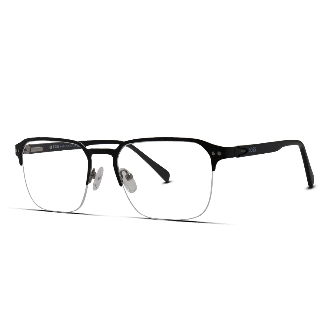 Men's Premium Metal Square Half-Rimless Glasses
