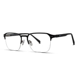 Men's Premium Metal Square Half-Rimless Glasses