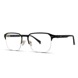 Men's Premium Metal Square Half-Rimless Glasses