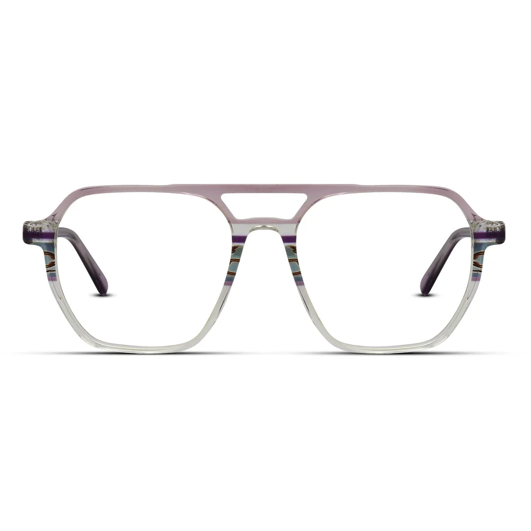 Acetate Aviator Eyeglasses Striped Frame