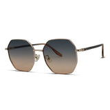 Women's Metal Hexagon Sunglasses Sleek & UV Protected
