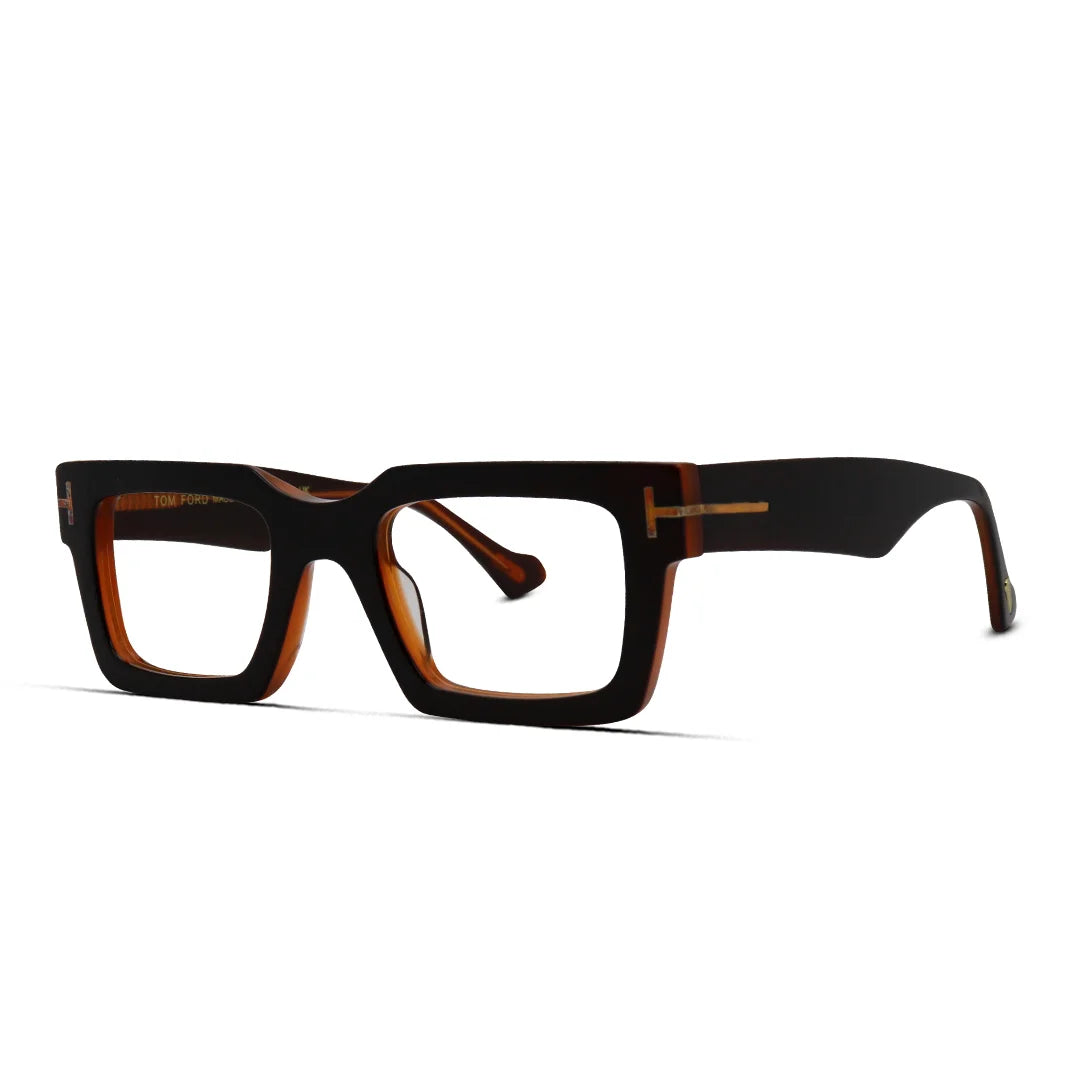 Bold Thick Sharp Rectangle Eyeglasses Unisex Frame
