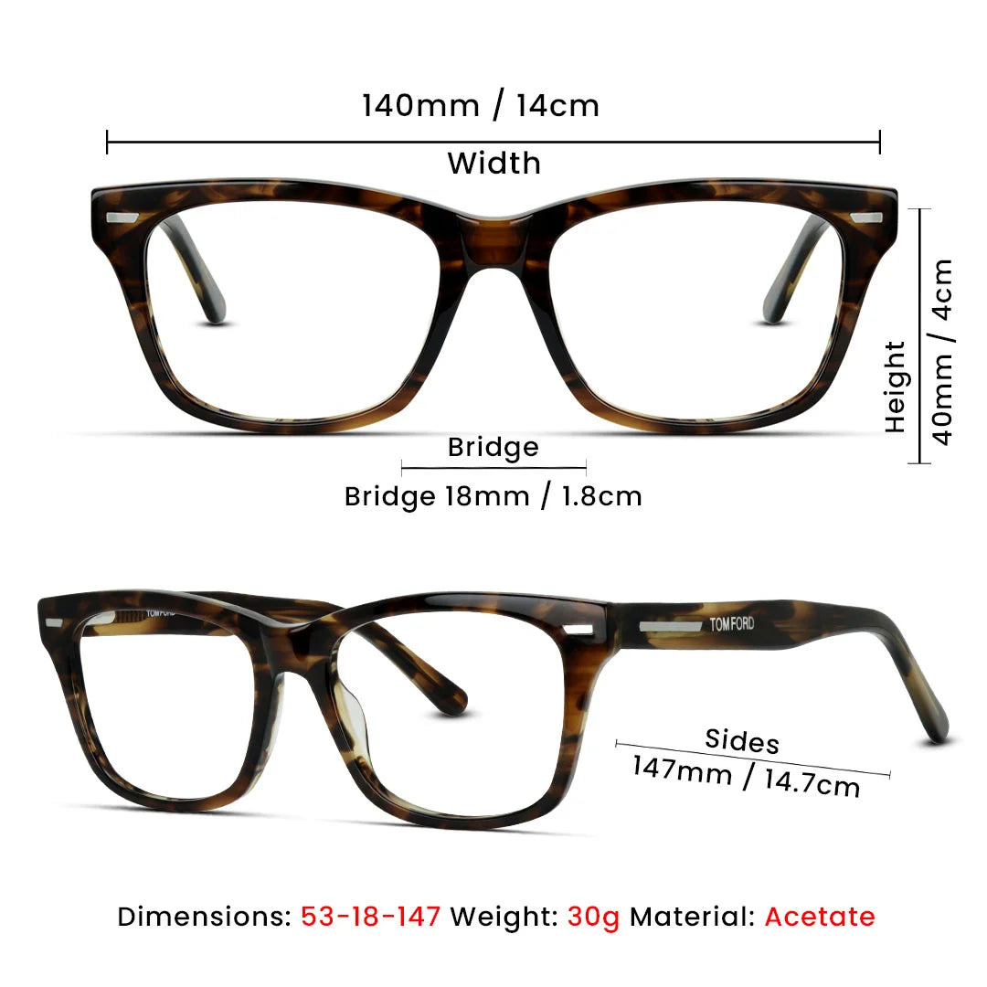 Square Acetate Thick Medium Unisex Eyeglasses