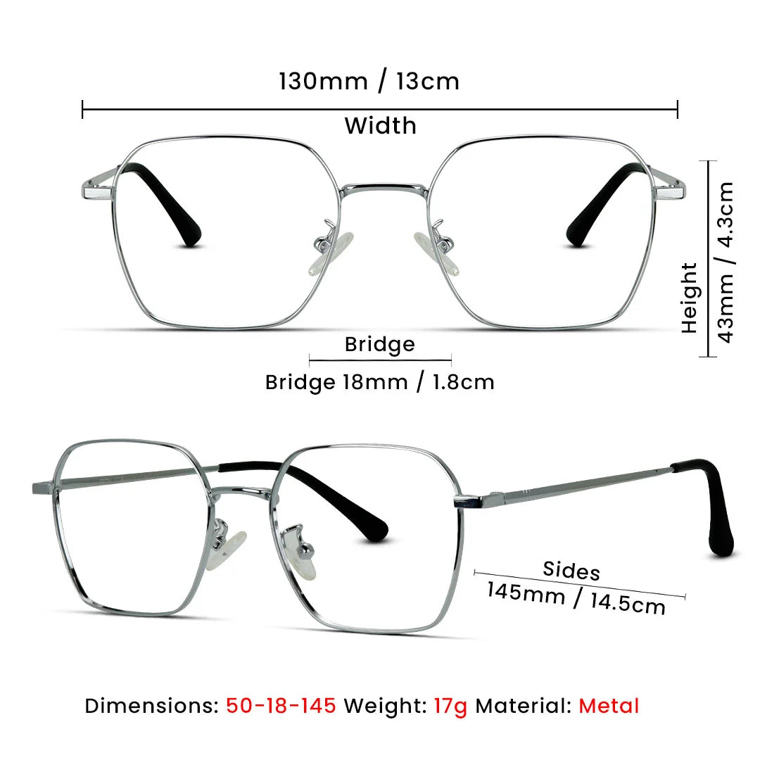 Thin Metal Medium Unisex Eyeglasses Light Weight and Durable