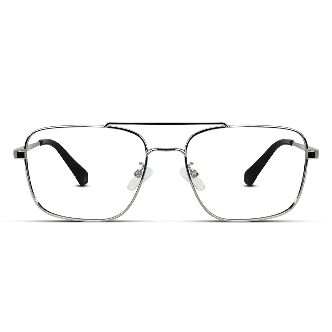 Rectangle Metal Aviator Eyeglasses For Men