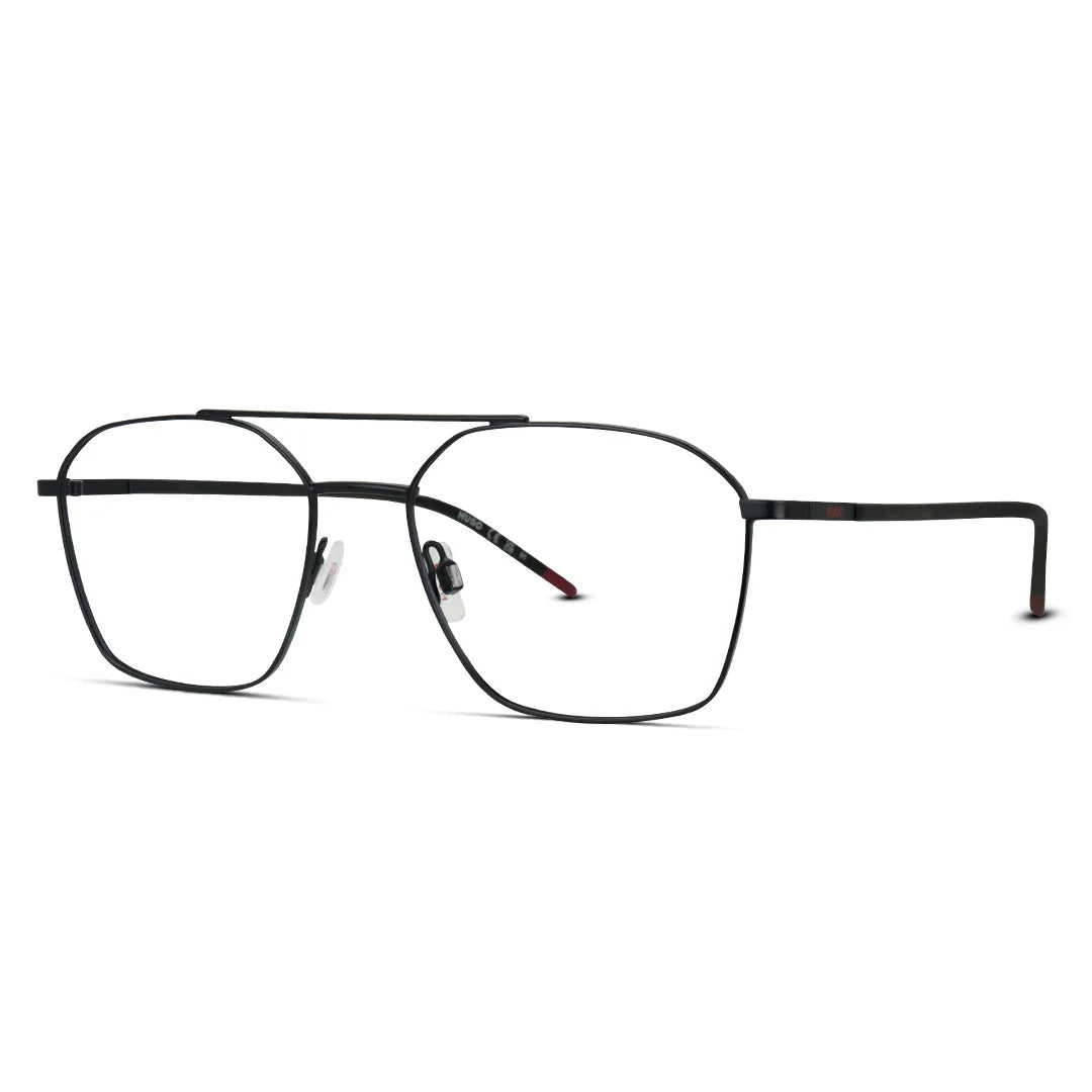 Hexagon Aviator Matte Black Medium Men's Eyeglasses