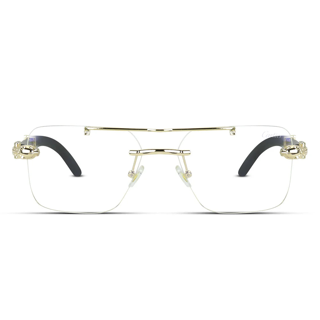 Wooden Rimless Customizable Men's Eyeglasses