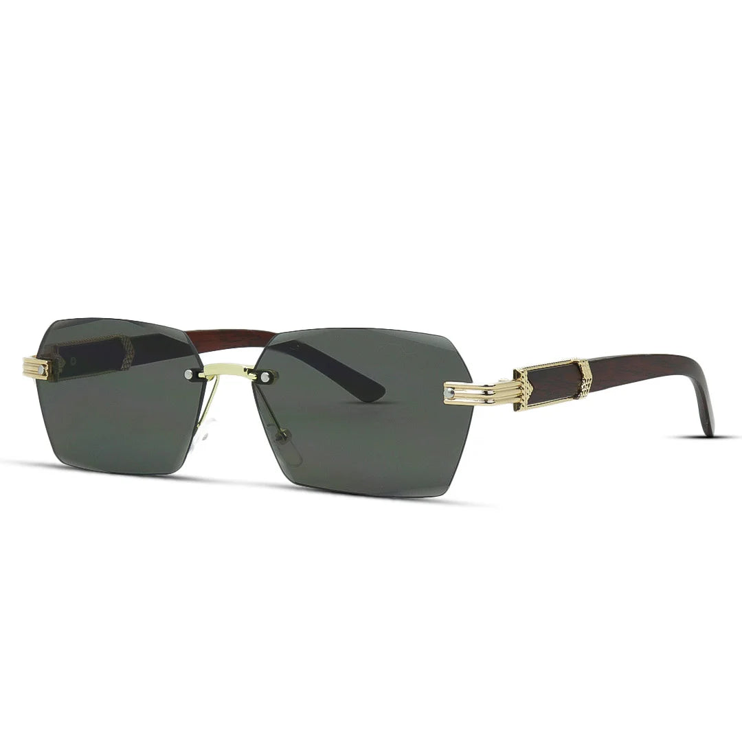 Vintage Rimless Rectangle Medium Men Women Sunglasses