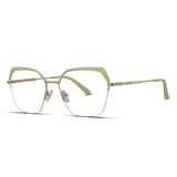 Women’s Premium Metal Hexagon Eyeglasses Sleek Geometric Frame