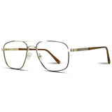 Metal Double Bridges Square Glasses Blue Light Eyewear