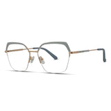 Women’s Premium Metal Hexagon Eyeglasses Sleek Geometric Frame