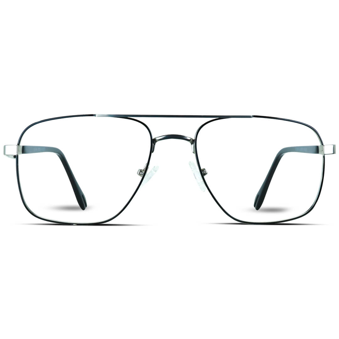 Metal Double Bridges Square Glasses Blue Light Eyewear