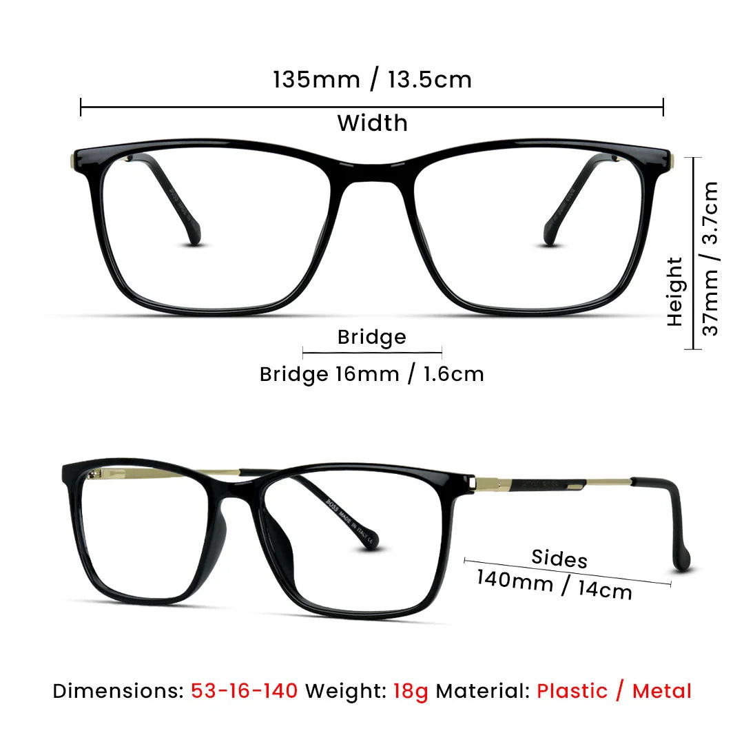 Rectangle Medium Men Women Eyeglasses