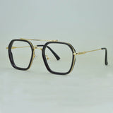 Square Eyeglasses Men Metal Double Bridge Eye Glasses Frame