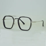 Square Eyeglasses Men Metal Double Bridge Eye Glasses Frame