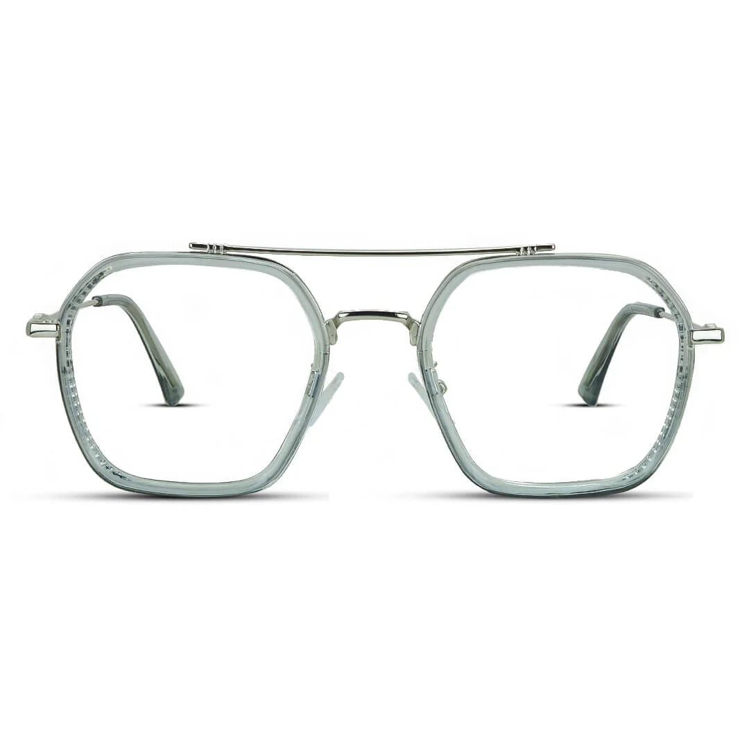 Square Eyeglasses Men Metal Double Bridge Eye Glasses Frame