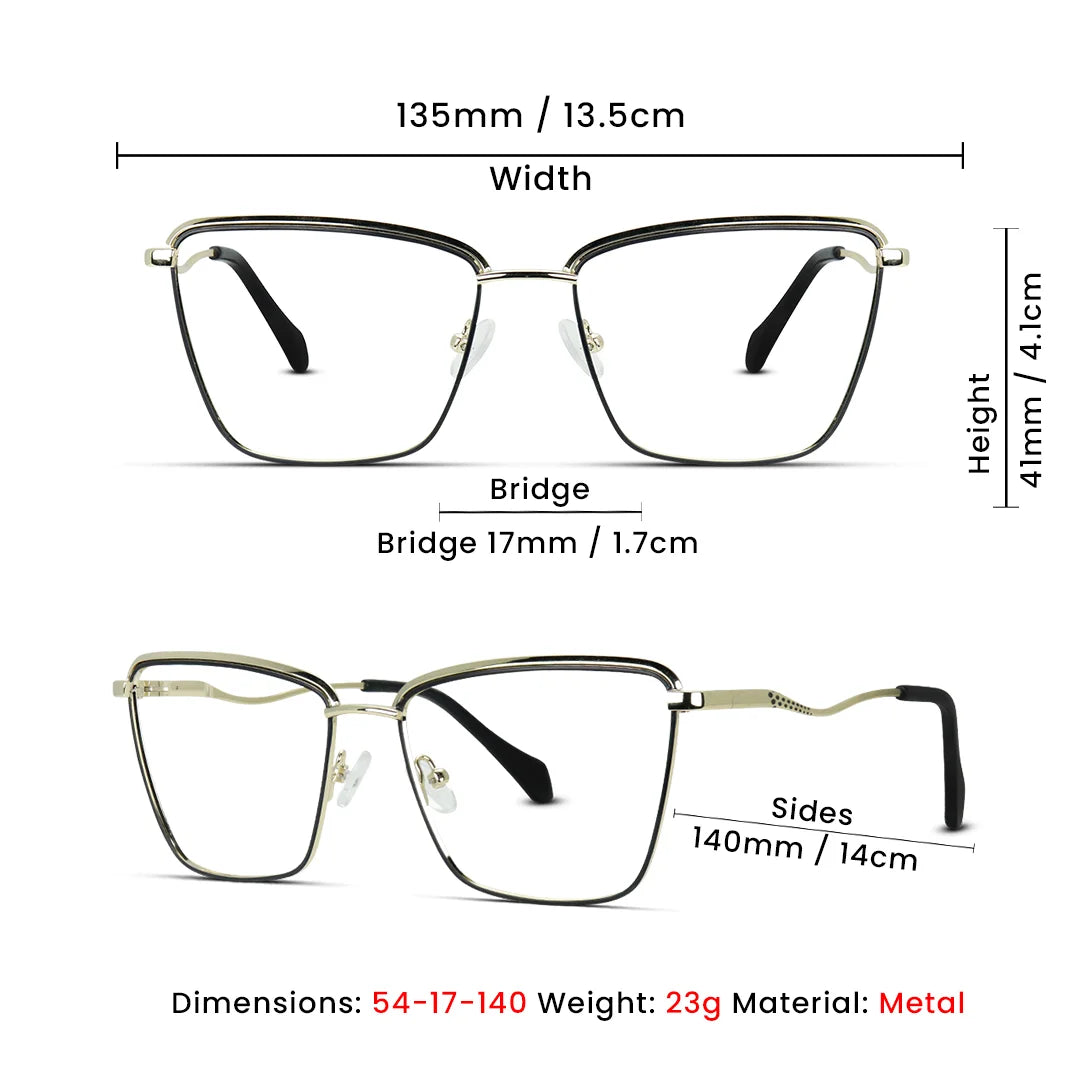 Cat Eye Metal Medium Women's Eyeglasses